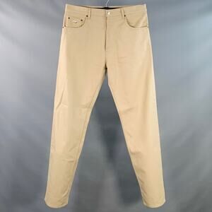 PRADA Size 34 Khaki Twill Cotton Classic Fit Tapered Button Fly Jeans